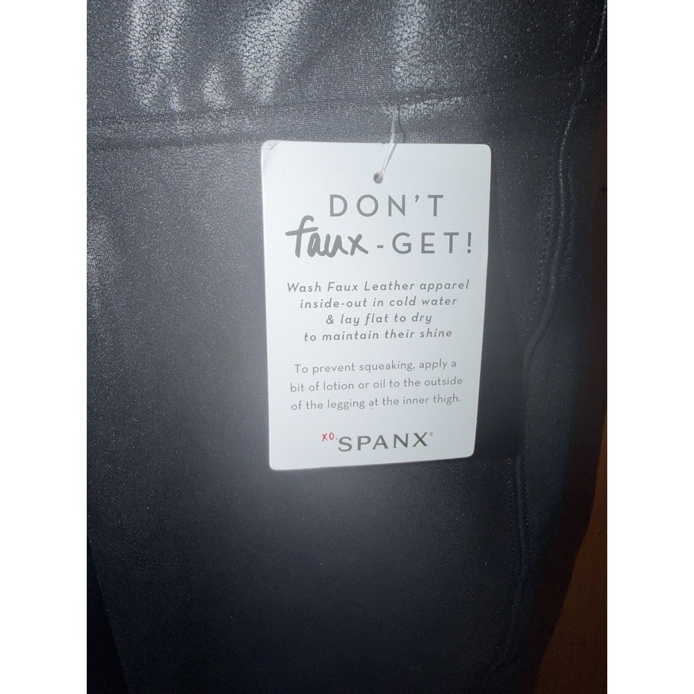 SPANX Women's 1X Faux Leather Leggings Pants Skinny 2437P Tight Casual Black NEW - Picture 5 of 15